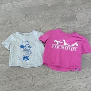 Gap Kids Disney Minnie Mouse Goofy Crop Graphic T-Shirts Size 8 Great Condition